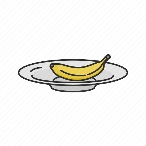 Banana, dessert, food, fruits, household, kitchen, plate icon - Download on Iconfinder