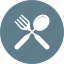 cutlery, fork, knife, meal, metal, spoon, utensil 
