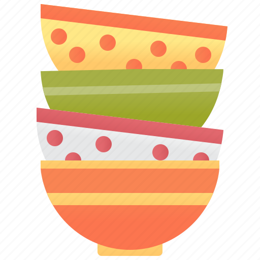 Bowl, colorful, dishware, soup, stack icon - Download on Iconfinder