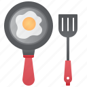 cooking, egg, frying, pan, spatula