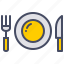 breakfast, dinner, eat, fork, knife, plate, restaurant 