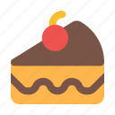 cake, slice, dessert, bakery, food, and, restaurant