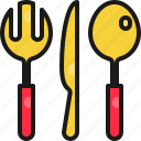 spoon, forks, knife, restaurant, cutlery, kitchenware, utensill