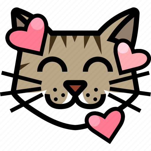 Love, in love, loving, hearts, cat, sticker icon - Download on Iconfinder