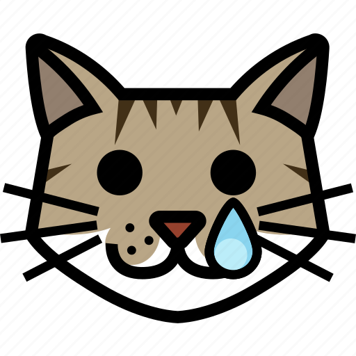 Animal, crying, tear, cat, emoji, sad icon - Download on Iconfinder