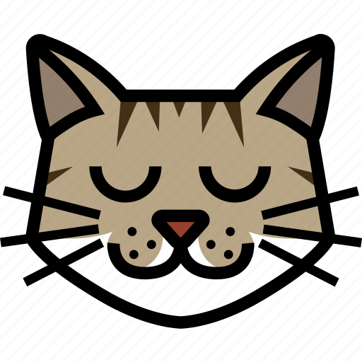 Eyes, closed, sleeping, relaxed, cat, emoji icon - Download on Iconfinder
