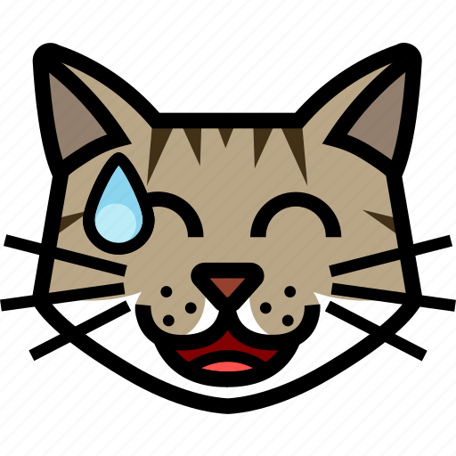 Cat, drop, sweat, embarassed, excuse, sticker icon - Download on Iconfinder
