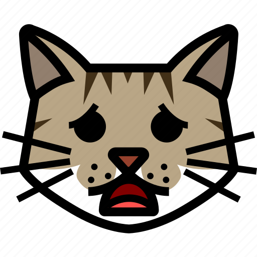 Worried, sticker, cat, emoji, kitty, scared, pet icon - Download on Iconfinder