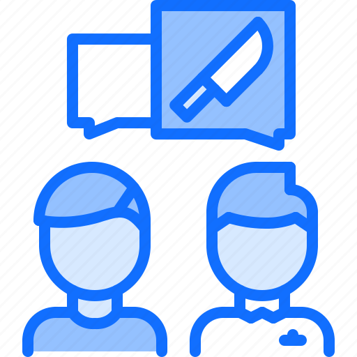Knife, dialogue, consultation, people, conversation, shop, weapon icon - Download on Iconfinder