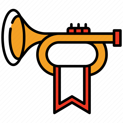 Instrument, music, trumpet, flag, tube, sound, cornet icon - Download on Iconfinder