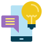 mobile, talking, learning, bulb, knowledge 