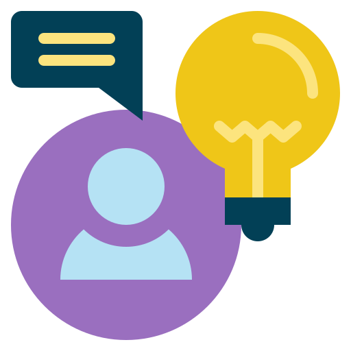 People, learning, bulb, talking, knowledge icon - Download on Iconfinder