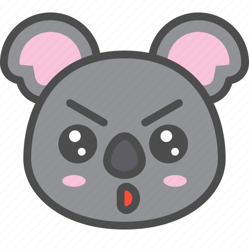 Australia, avatar, cute, face, koala, serious icon - Download on Iconfinder