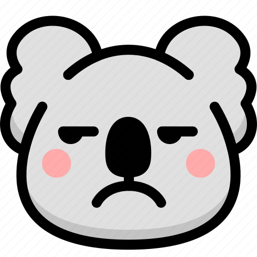 Annoying, emoji, emotion, expression, face, feeling, koala icon - Download on Iconfinder