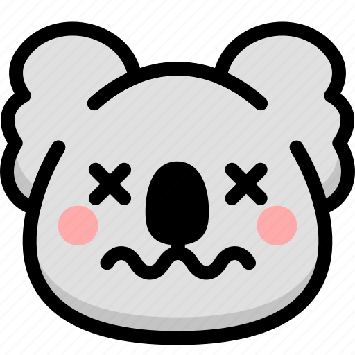Dead, emoji, emotion, expression, face, feeling, koala icon - Download on Iconfinder