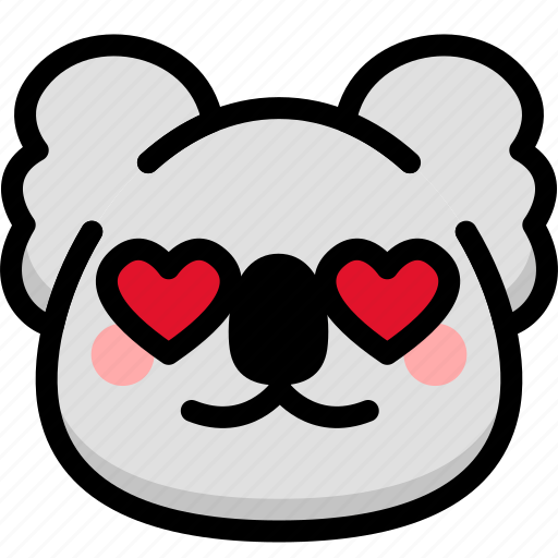 Emoji, emotion, expression, face, feeling, koala, love icon - Download on Iconfinder