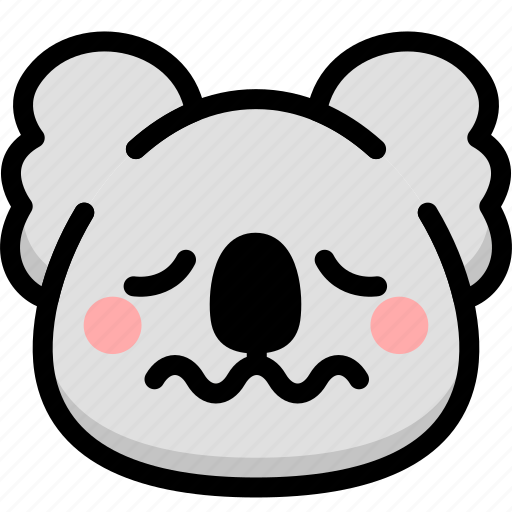 Emoji, emotion, expression, face, feeling, koala, nervous icon - Download on Iconfinder
