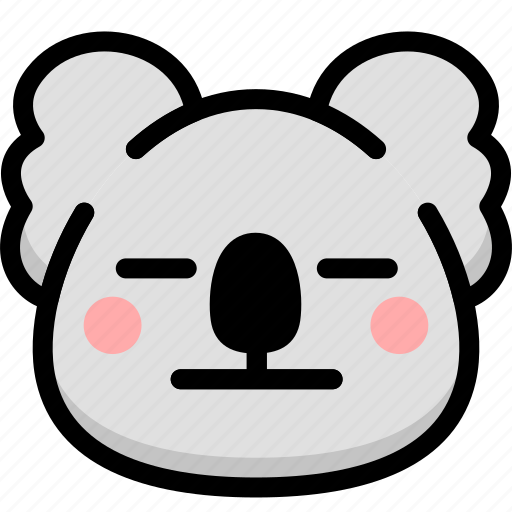 Emoji, emotion, expression, face, feeling, koala, neutral icon - Download on Iconfinder