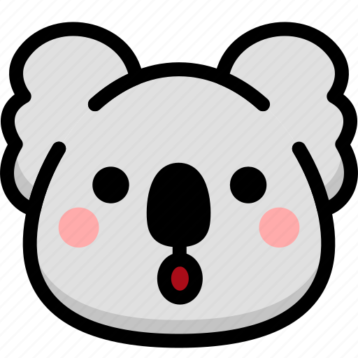 Emoji, emotion, expression, face, feeling, koala, open mouth icon - Download on Iconfinder