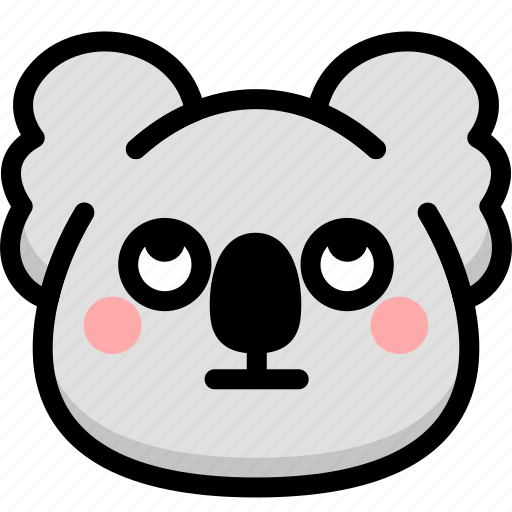Emoji, emotion, expression, face, feeling, koala, rolling eyes icon - Download on Iconfinder