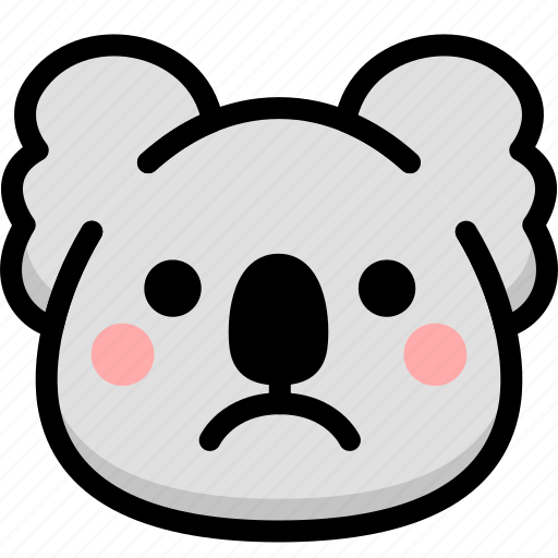 Emoji, emotion, expression, face, feeling, koala, sad icon - Download on Iconfinder