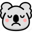 emoji, emotion, expression, face, feeling, koala, sad 