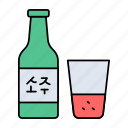 soju, liquor, alcohol, beverage, drink