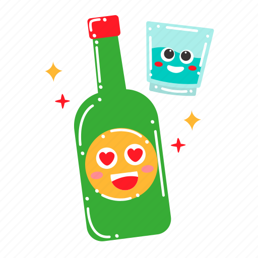 Soju, alcohol, drink, bottle, korean, korea, south korea icon - Download on Iconfinder