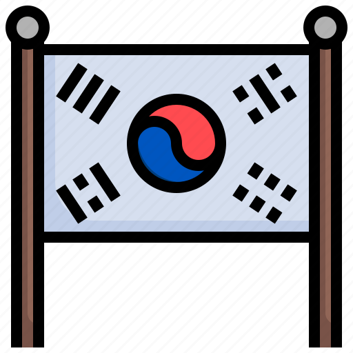 Korea, flag, south, banner, nation icon - Download on Iconfinder