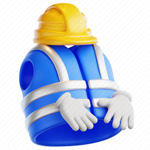 Safety, vest, employee, fashion, worker, jacket, protection 3D illustration - Download on Iconfinder
