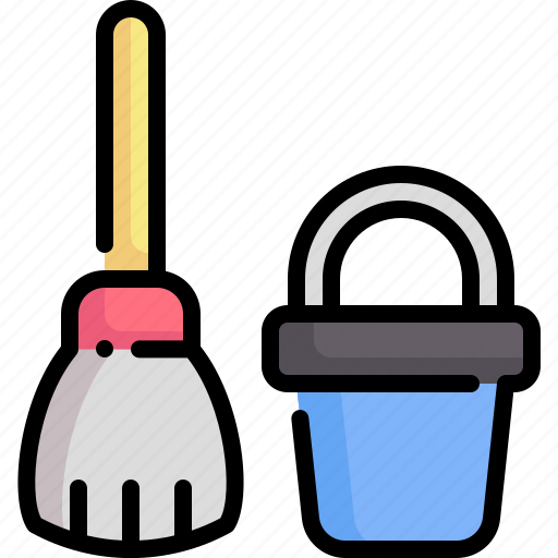 Broom, brush, bucket, clean, cleaning, washing icon - Download on Iconfinder
