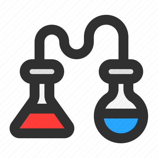 Distillation, chemical, laboratory, experiment, tube, test, flask icon - Download on Iconfinder