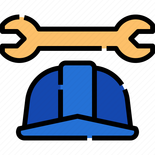 Safety, hat, helmet, wrench, construction, tools, engineer icon - Download on Iconfinder