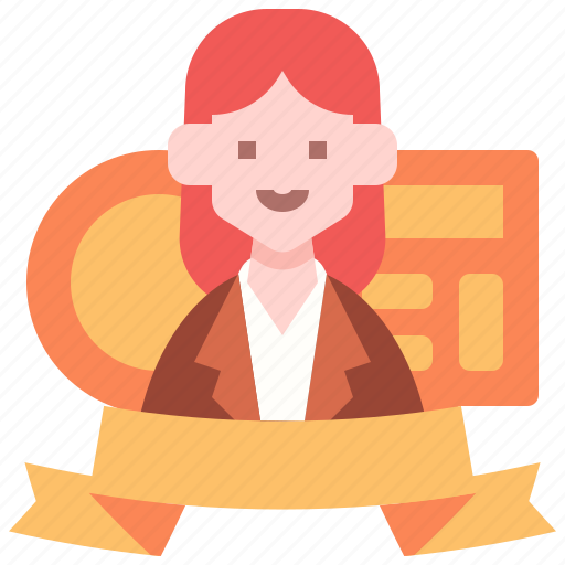 Accountant, worker, labour, people, ribbon, banner, career icon - Download on Iconfinder