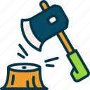 axe, weapon, work, wood, construction