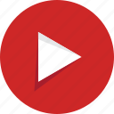 arrow, multimedia, play, right, stream, video, youtube