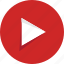 arrow, multimedia, play, right, stream, video, youtube 