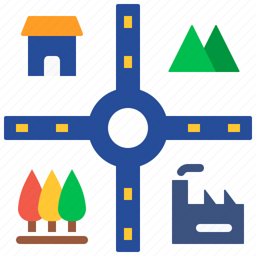 City, geography, allocate, roundabout, plan, land management, land use icon - Download on Iconfinder