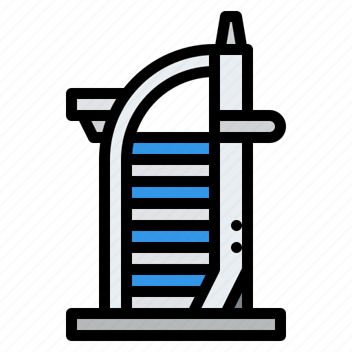 Dubai, arab, tower, al, burj, building, landmark icon - Download on Iconfinder