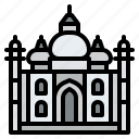 landmark, indian, mahal, architectonic, taj