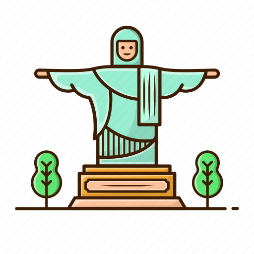 Architecture, brasil, christ, landmark, religion, rio de janeiro, statue icon - Download on Iconfinder