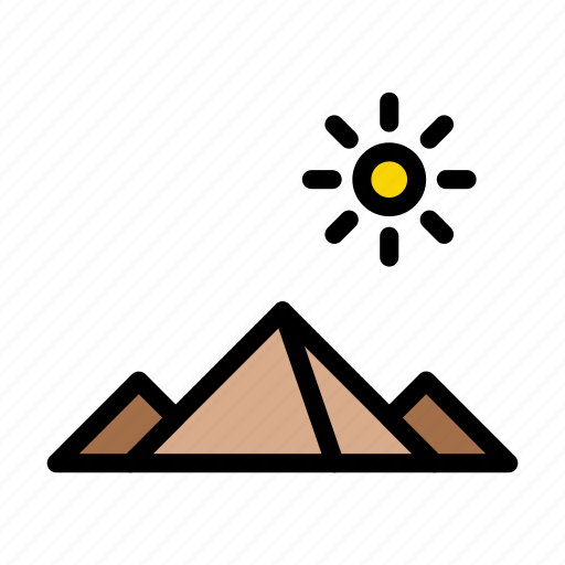 Egypt, landmark, monument, pyramid, sun icon - Download on Iconfinder