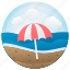 ocean, beach sand, beach, sea, landform, umbrella 