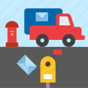 envelope, letterbox, mailbox, post, post service, postal service, postbox