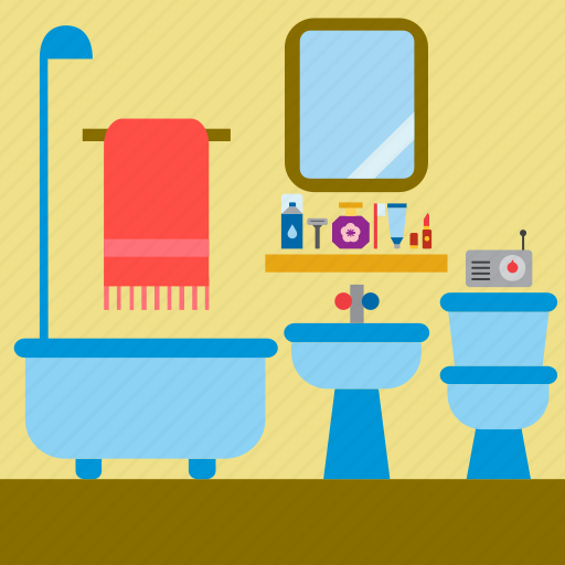 Bathroom, home, interior, shower, toilet, washbasin, wc icon - Download on Iconfinder