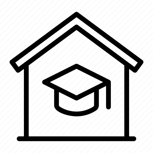 Homeschooling, education, elearning, online, learning, mortarboard, home icon - Download on Iconfinder
