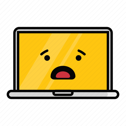 Emoji, emoticon, laptop, mac, macbook, pc, worried icon - Download on Iconfinder