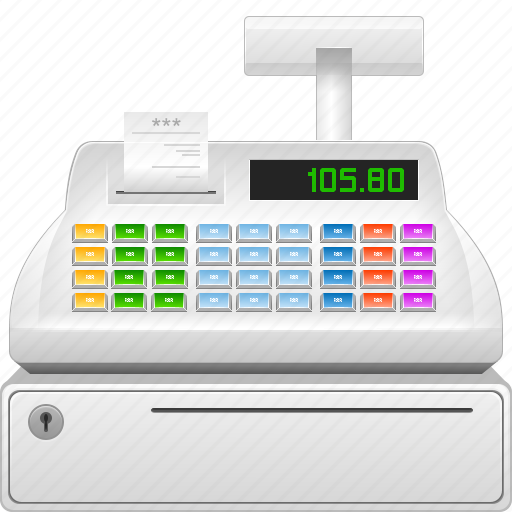 cash register cartoon