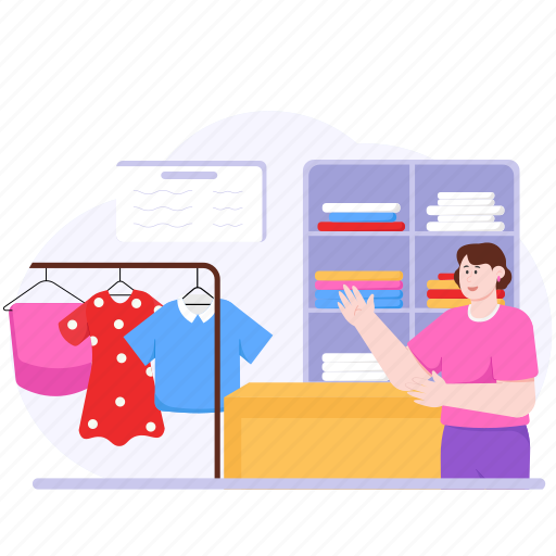 Promoting, laundry, cleaning, washing, clothes, clean, promotion illustration - Download on Iconfinder