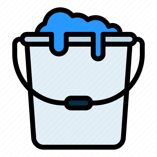 Bucket, water, soap, laundry, clean, housework, household icon - Download on Iconfinder